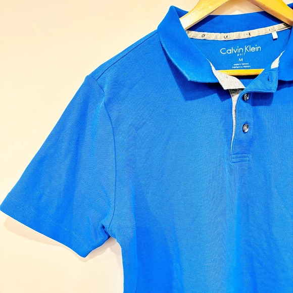 CALVIN KLEIN – Royal blue cotton polo shirt | Men’s Medium * - Picture 2 of 6